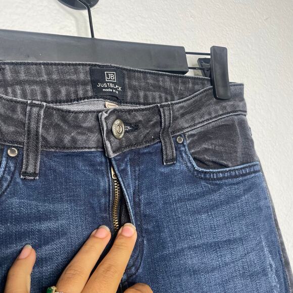 Just Black Womens Jeans Size 25 Dark Wash Denim Color Block Skinny Leg Casual - Picture 7 of 13